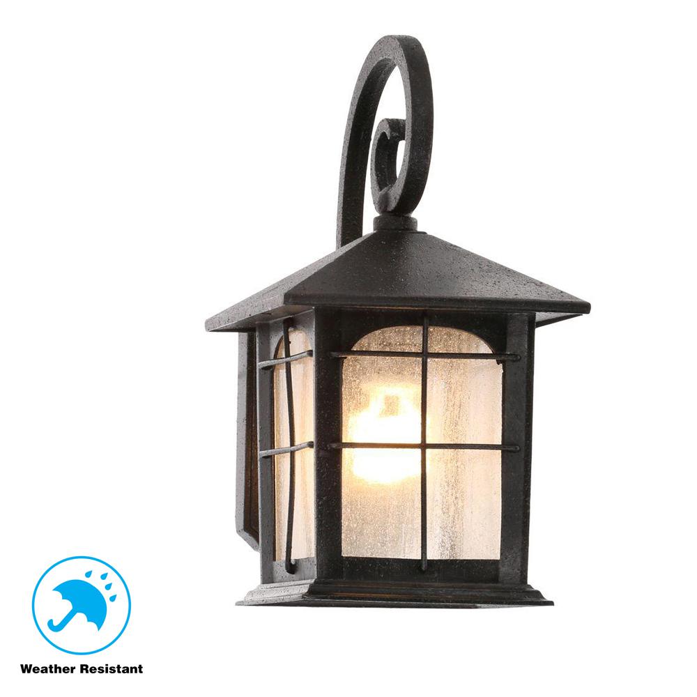 Home Decorators Collection Northampton 1 Light Black Outdoor Wall Brimfield 1 Light Aged Iron Outdoor Wall Lantern