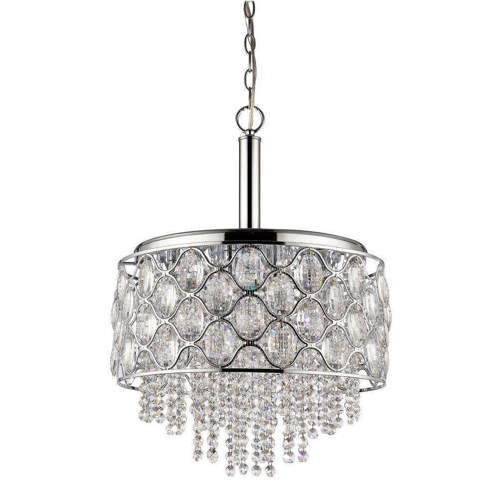 Acclaim Lighting Isabella Indoor 6 Light Polished Nickel Chandelier Acclaim Lighting Isabella Indoor 6 Light Polished Nickel Chandelier With Crystal Strands