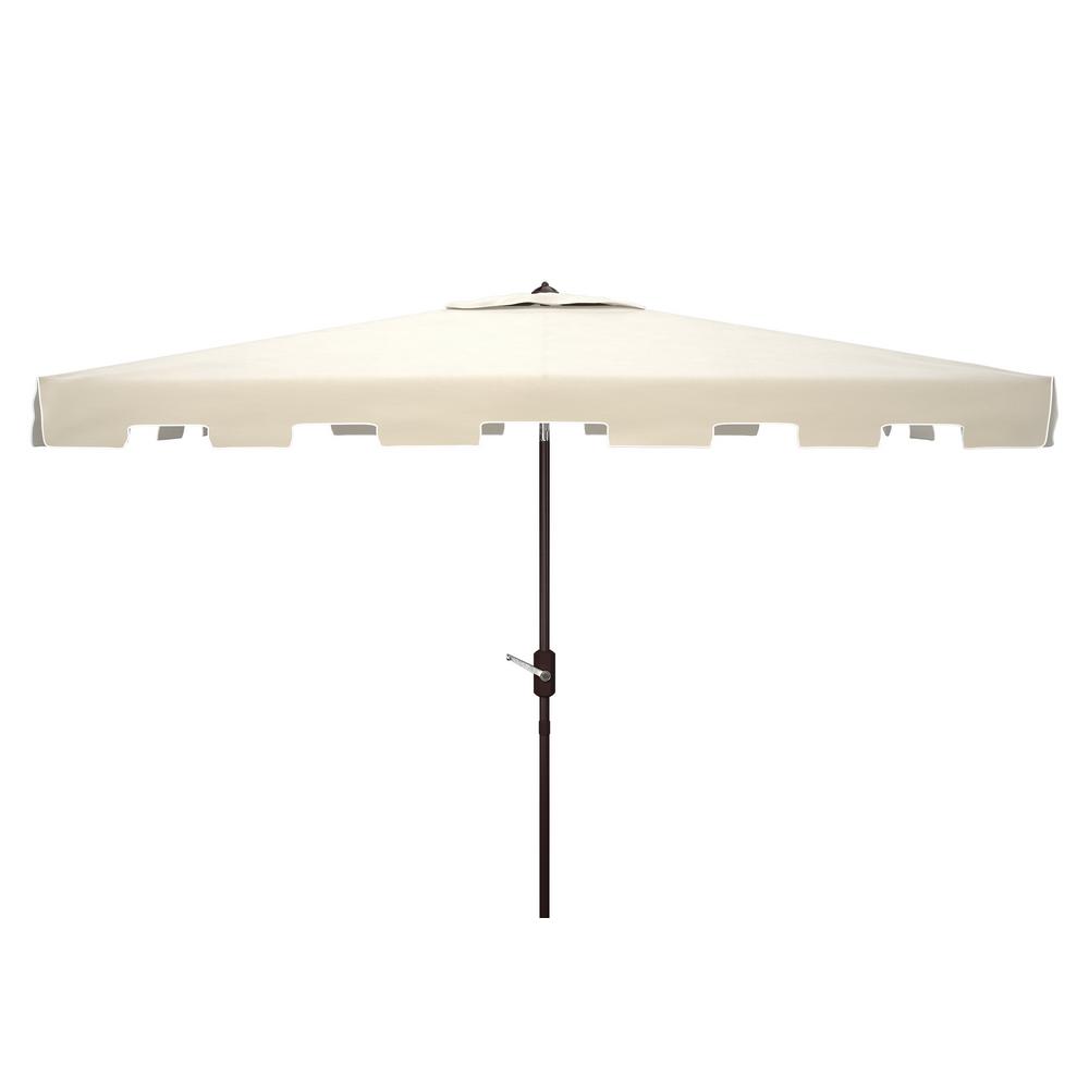 Safavieh Zimmerman 10 Ft Aluminum Market Tilt Patio Umbrella In Beige White Pat8300c The Home Depot