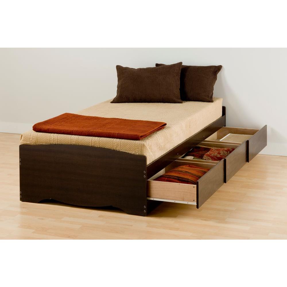 Prepac Fremont Twin Xl Wood Storage Bed Ebx 4105 K The Home Depot