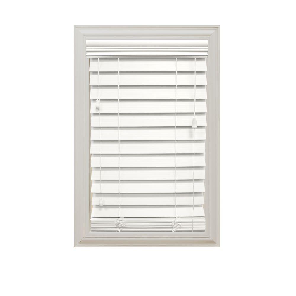 Home Decorators Collection White 2 in. Faux Wood Blind - 34 in. W ...