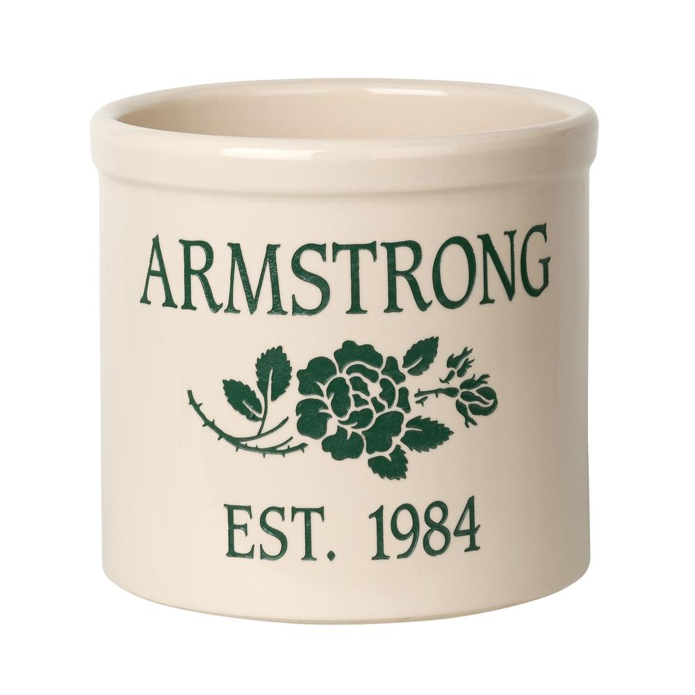 Whitehall Products Circular Personalized Rose Stem Established 2-Gallon Crock