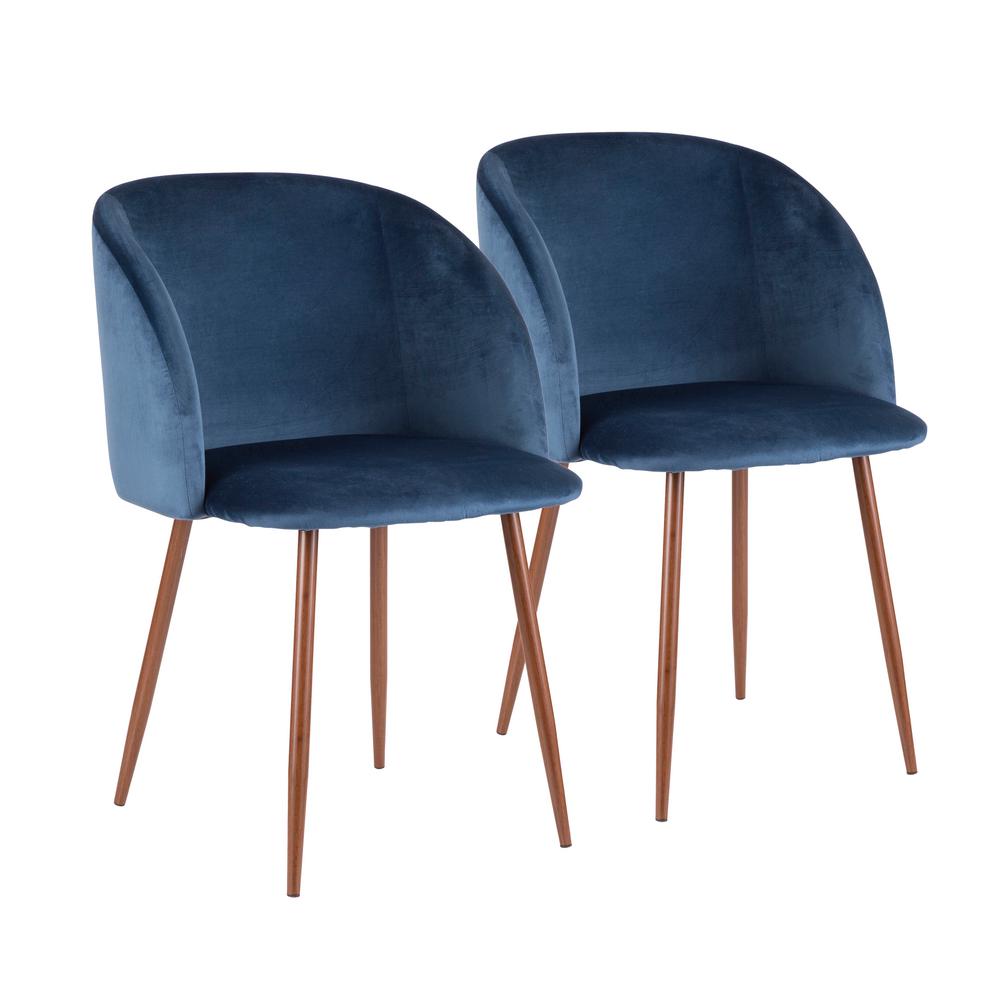 lumisource fran blue velvet dining chair set of 2chfran wlbu2  the  home depot