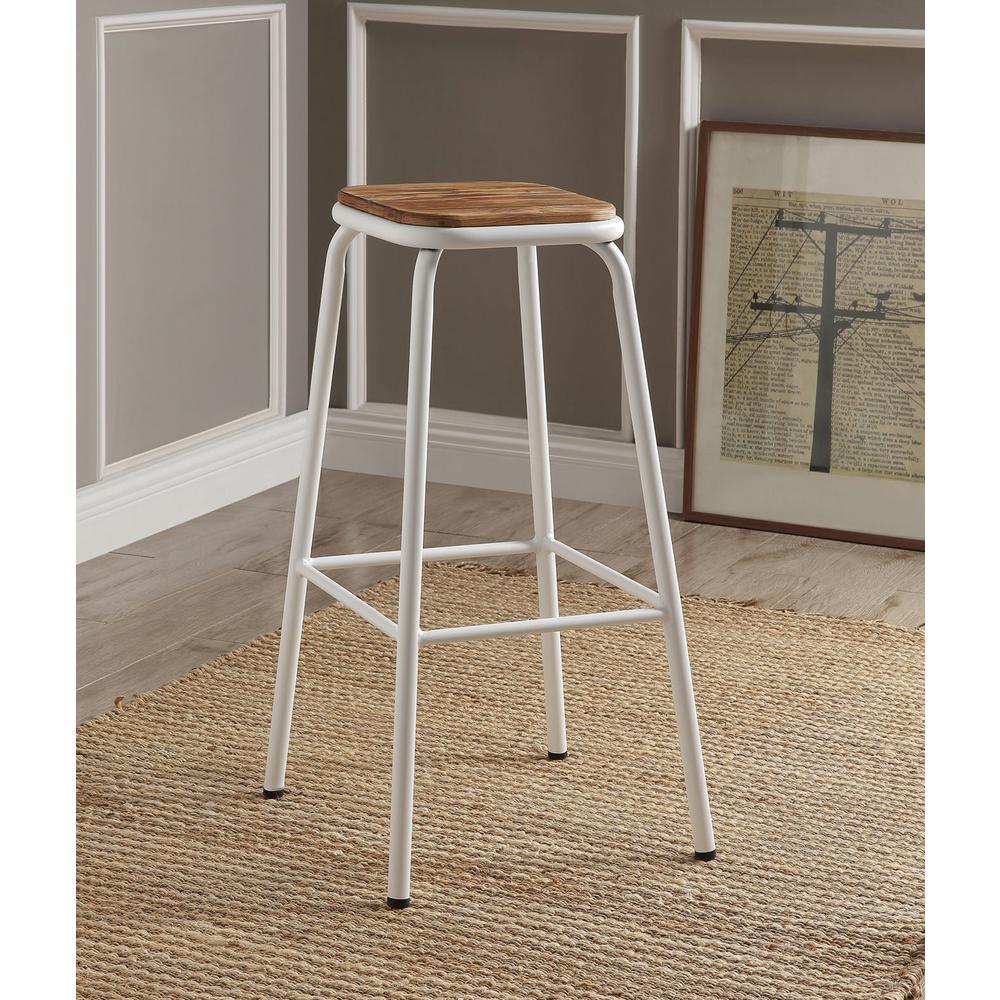 Acme Furniture Scarus 30 In Natural And White Bar Stool 72386 The Natural And White Bar Stool 72386 The Home Depot