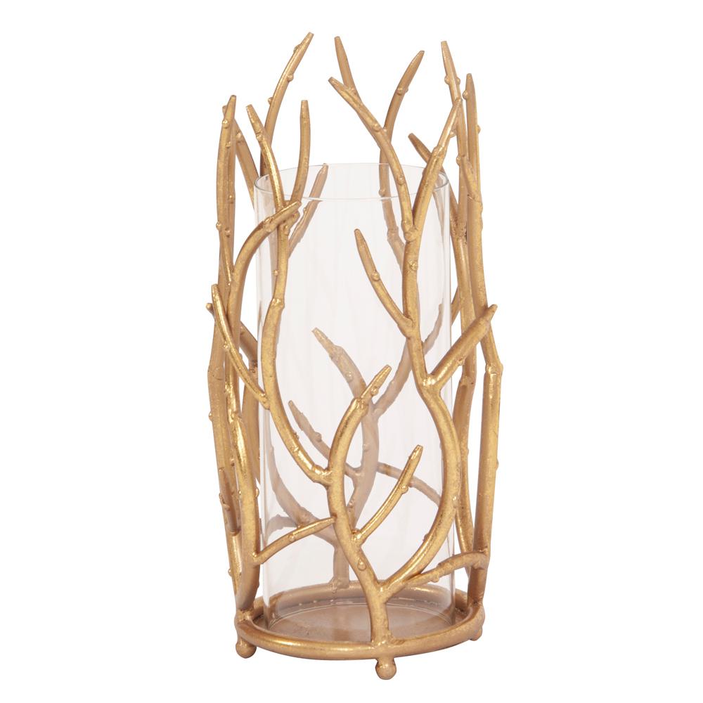 Gold Branches Hurricane Candle Holder Large 11244 The Home Depot Gold Branches Hurricane Candle Holder Large