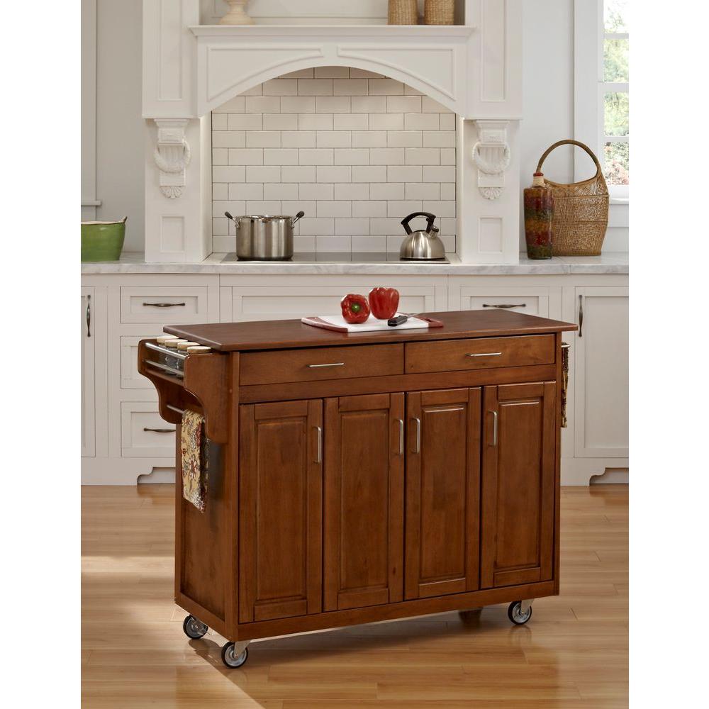 Home Styles Create-a-Cart White Kitchen Cart With Black Granite Top ...