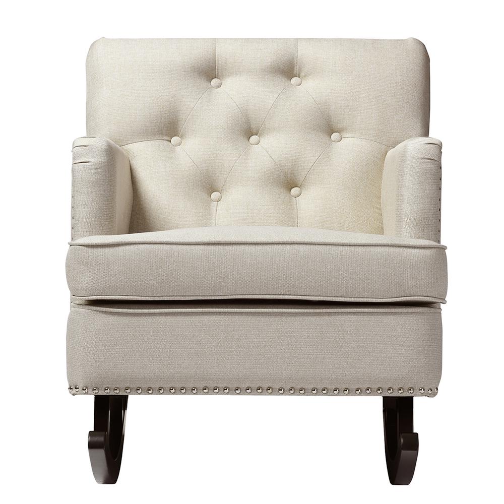 Baxton Studio Bethany Contemporary Beige Fabric Upholstered Baxton Studio Bethany Contemporary Beige Fabric Upholstered Rocking Chair