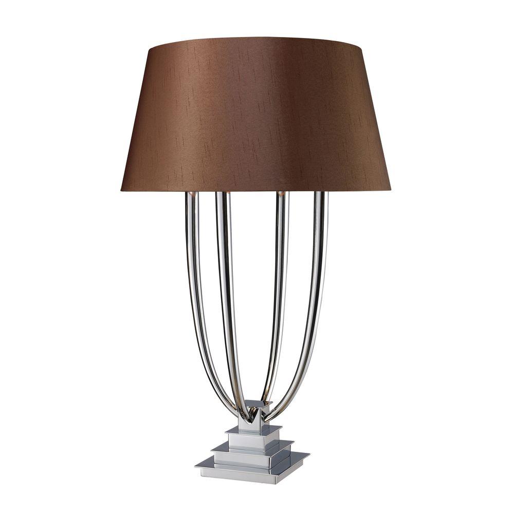 Titan Lighting Harris 34 In Chrome Table Lamp With Chocolate