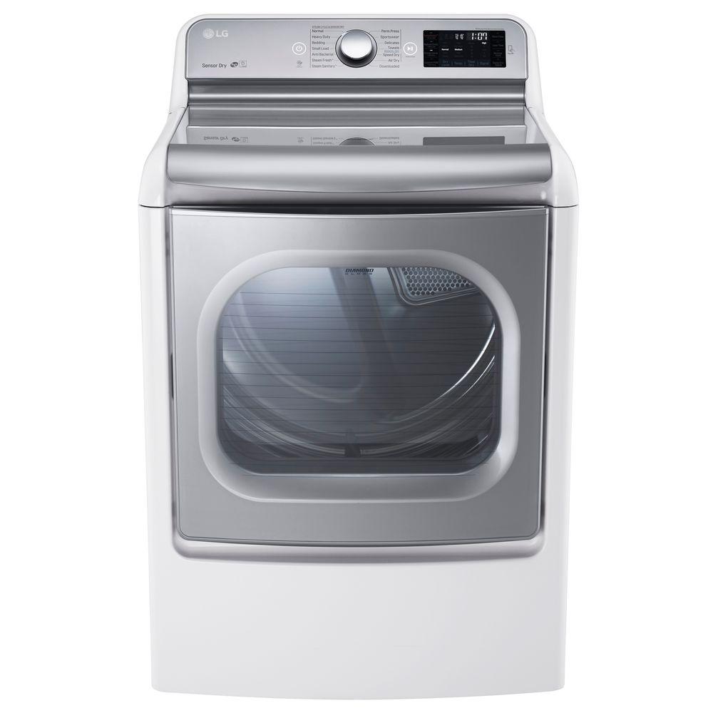 Gas Dryer with EasyLoad and Steam in White