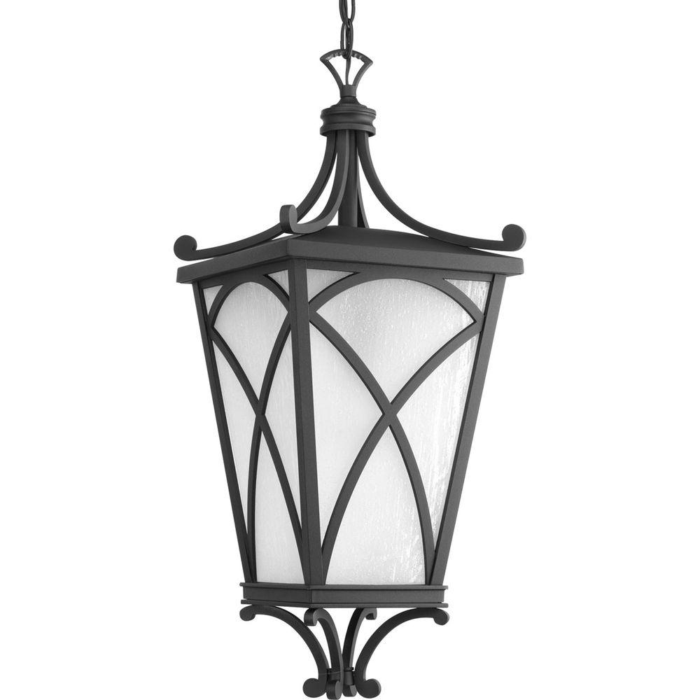 Clearance Outdoor Lighting The Home Depot Cadence Collection 1 Light Outdoor Black Hanging Lantern