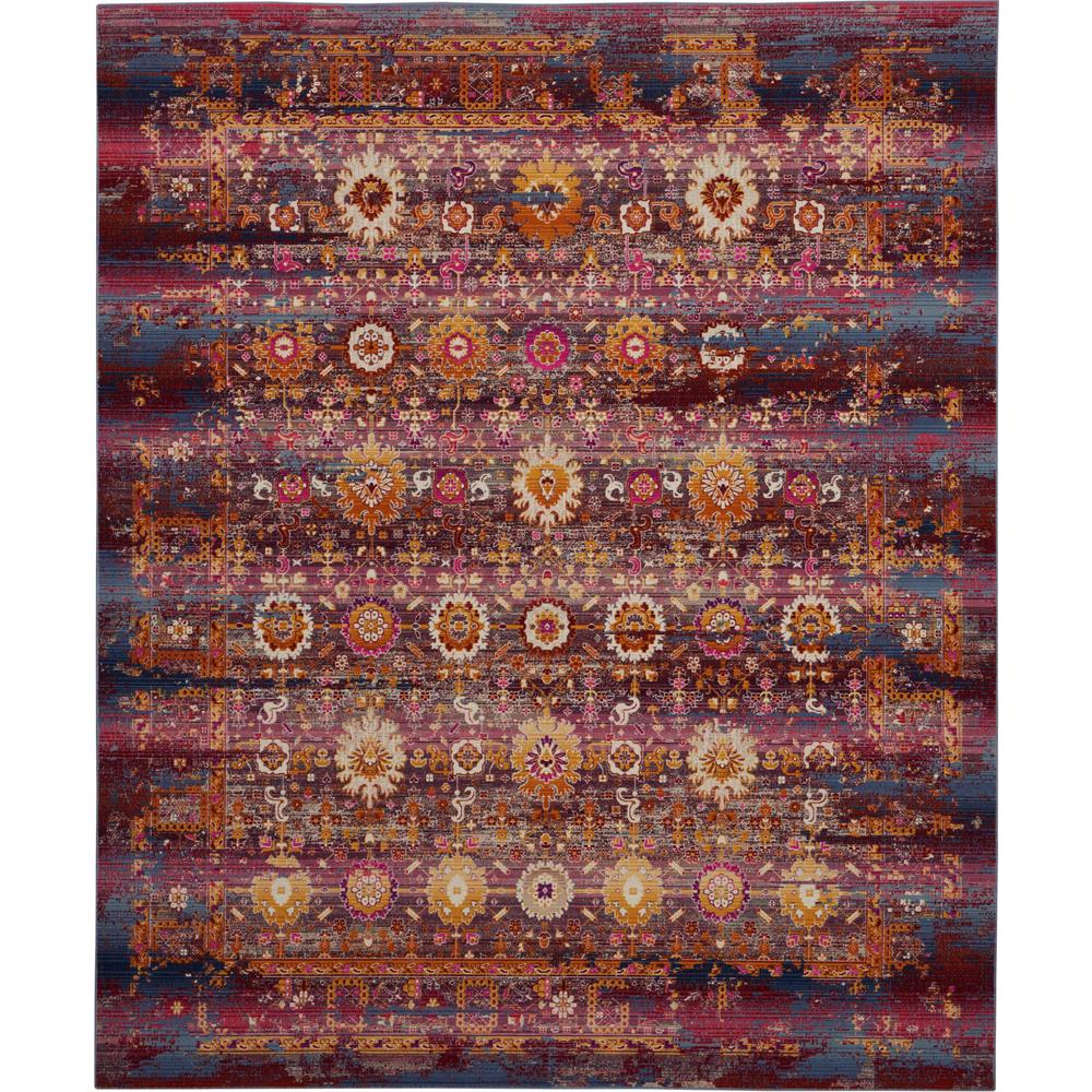 Nourison Vintage Kashan Boho Red/Multicolor 8 ft. 10 in. x 11 ft. 10 in