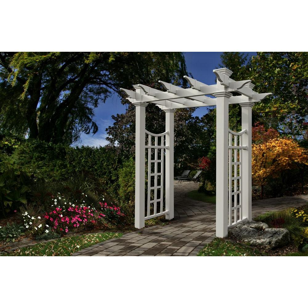 arbors england arbor fairfield deluxe vinyl trellises metal depot garden westwood cedar homedepot vita hover zoom