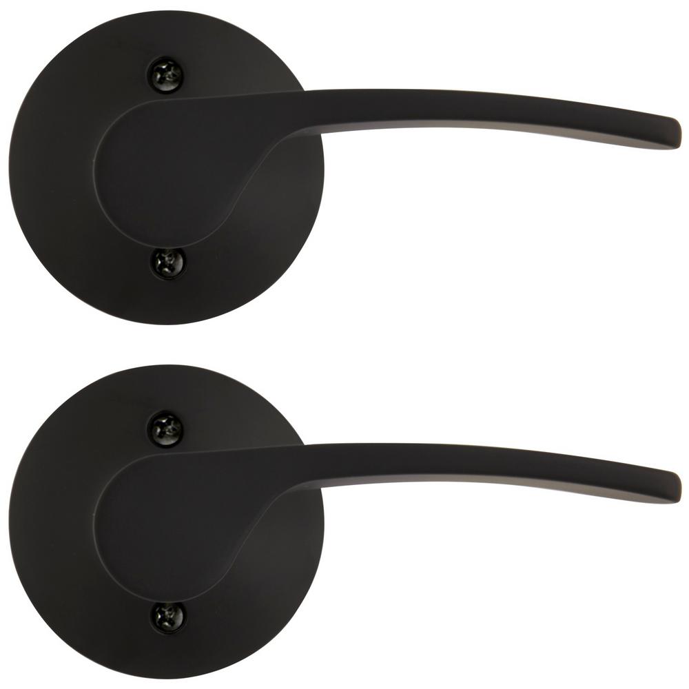 Defiant Kensington Matte Black Right Handed Dummy Door Lever (2-Pack ...