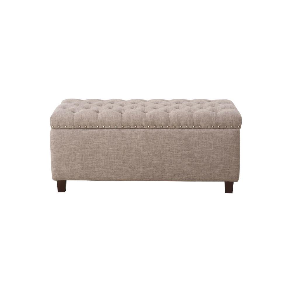 Safavieh Charlene Taupe Tufted OttomanMCR4638A The Home Depot