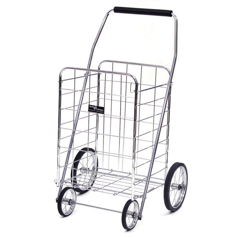 Easy Wheels Jumbo Shopping Cart in Elite Chrome001CH The Home Depot