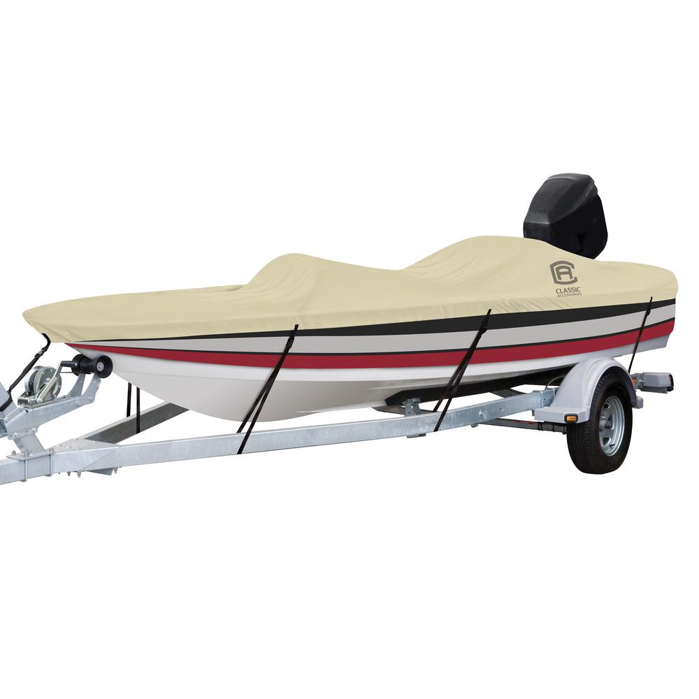 US 17-19 Foot Four Seasons Waterproof Pontoon Boat Cover with Storage Bag Gray
