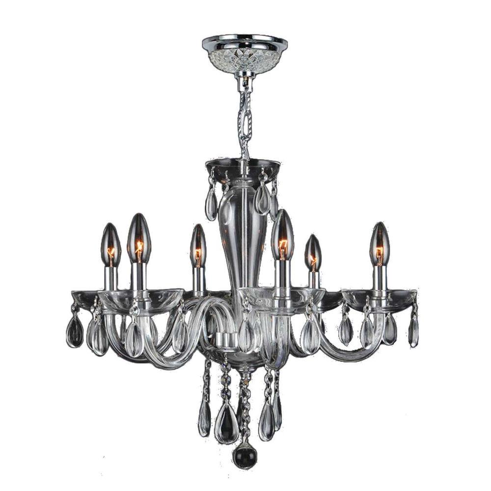 Worldwide Lighting Gatsby 6Light Polished Chrome Crystal ChandelierW83128C22CL  The Home Depot