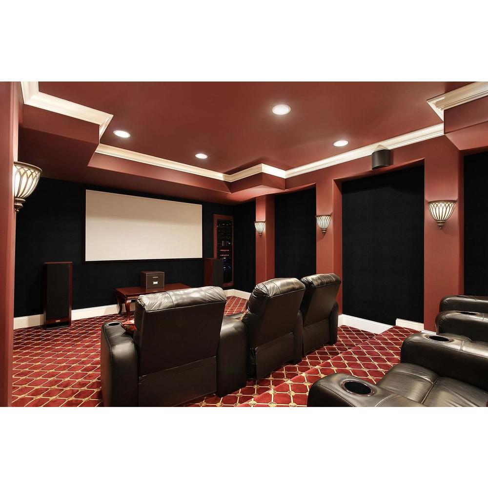 Foss QuietWall 108 sq. ft. Ivory Acoustical Noise Control Textile Wall Covering and Home Theater 