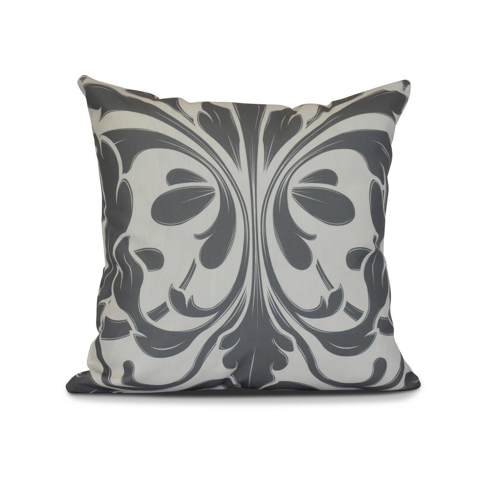 British Colonial Gray Geometric 17 In X 17 In Throw Pillow