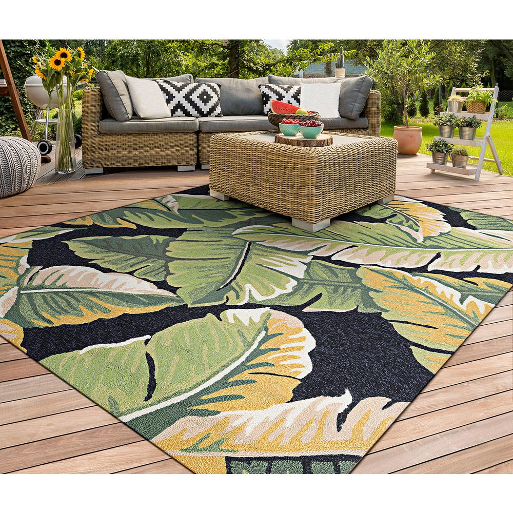 Couristan Covington Rainforest Forest Green Black 4 Ft X 6 Ft Indoor Outdoor Area Rug 49724000036056t The Home Depot