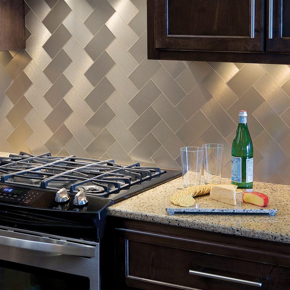 Metallics Aspect Peel And Stick Backsplash A52 51 64 1000 