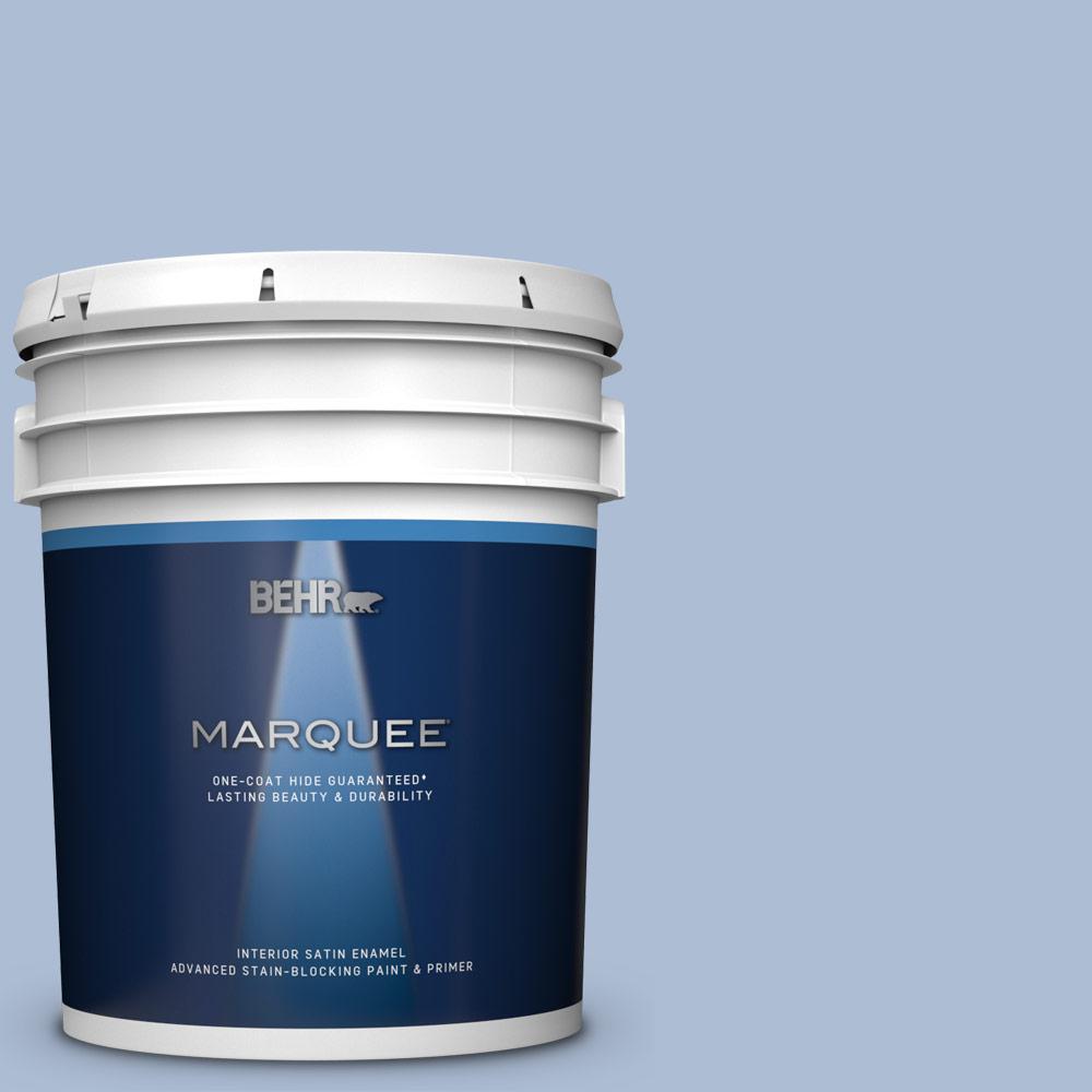 BEHR MARQUEE 5 gal. 580E3 Sweet Blue Satin Enamel Interior Paint and