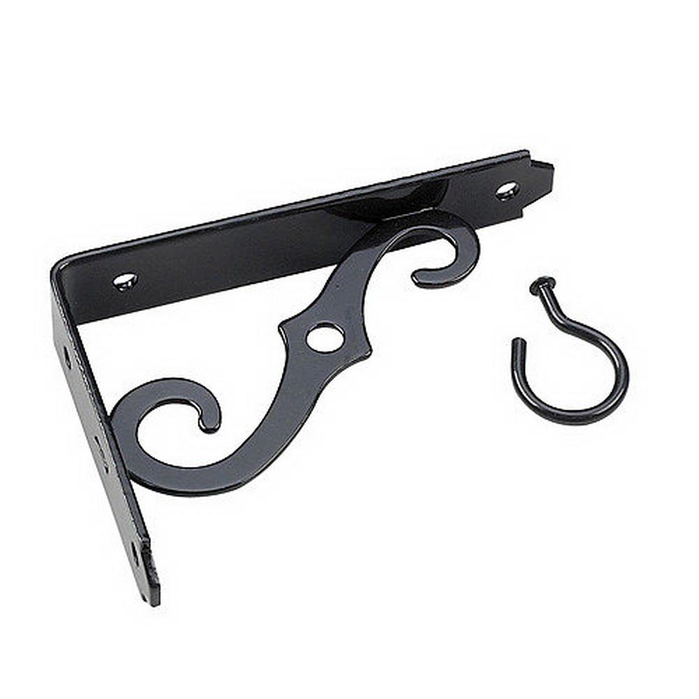 Plant Hangers Planters The Home Depot 3 1 2 In Black Ornamental Bracket