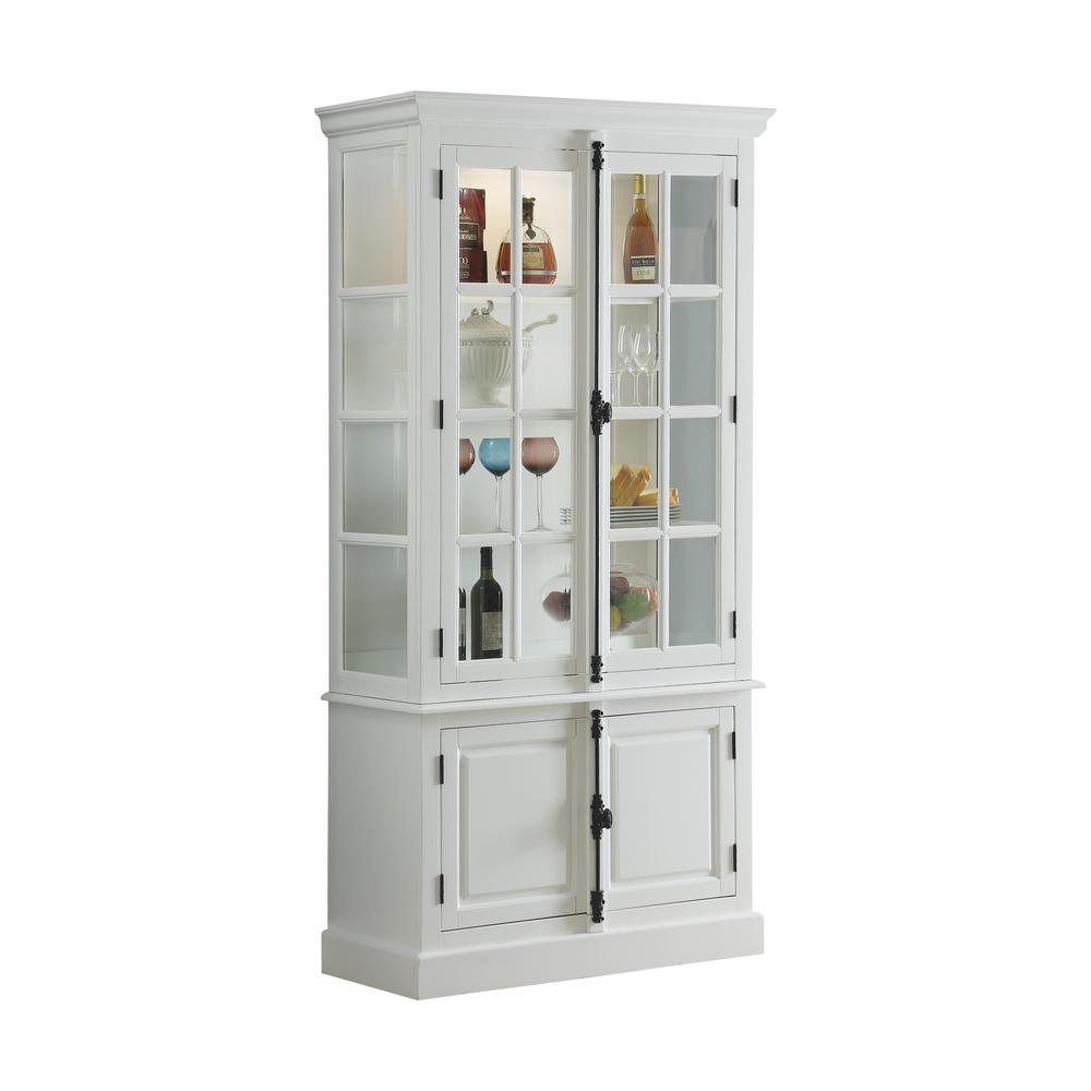 Acme Furniture Iovius White Curio Cabinet 90300 The Home Depot