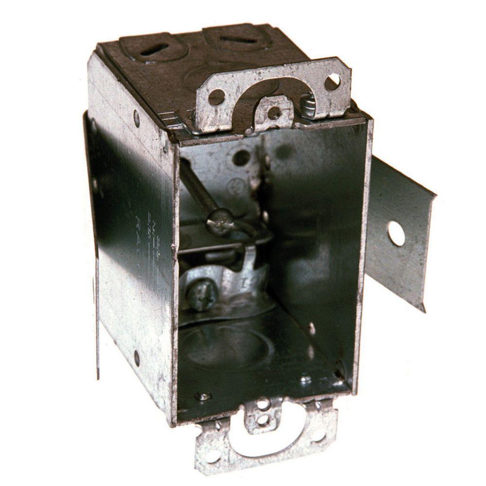 3 in. x 2 in. Gangable Switch Electrical Box, AC/MC/Flex Clamps and
