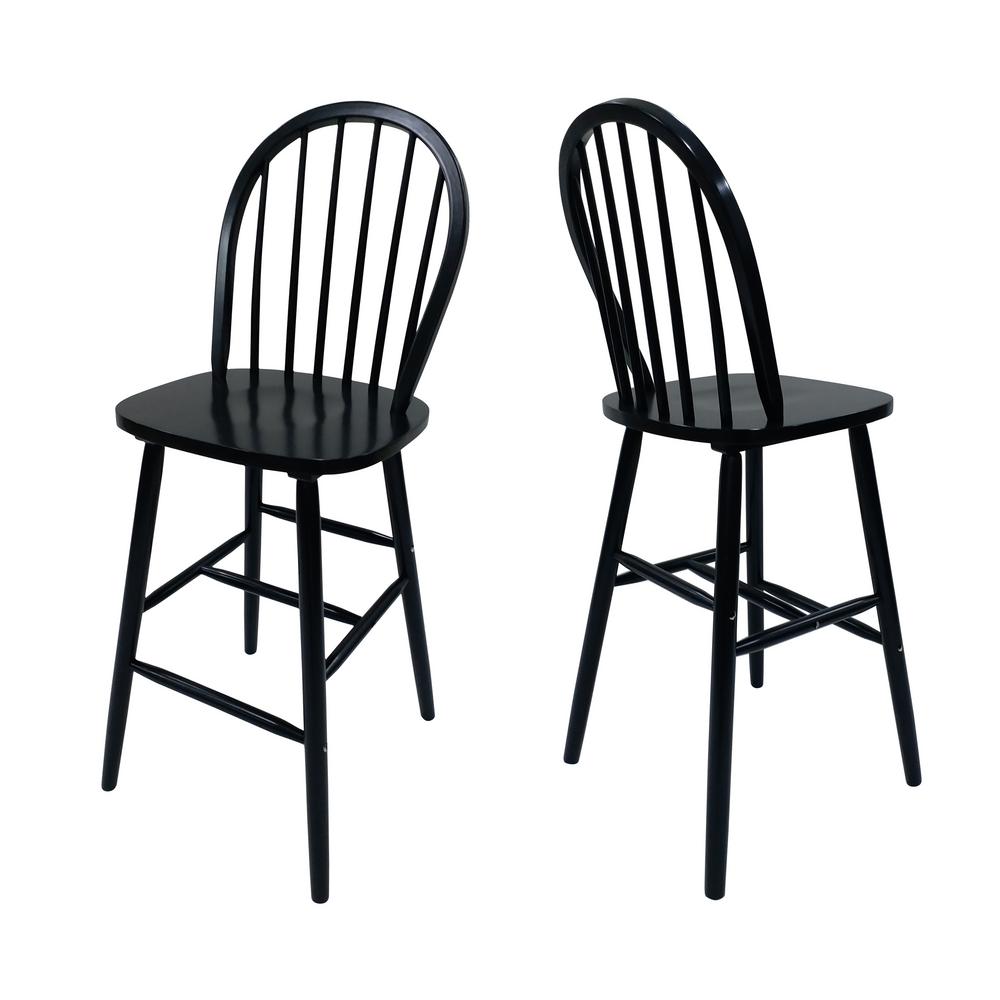 Noble House Tilbury Traditional Farmhouse 29 2 In Black Wooden Noble House Tilbury Traditional Farmhouse 29 2 In Black Wooden Spindle Bar Stools Set Of