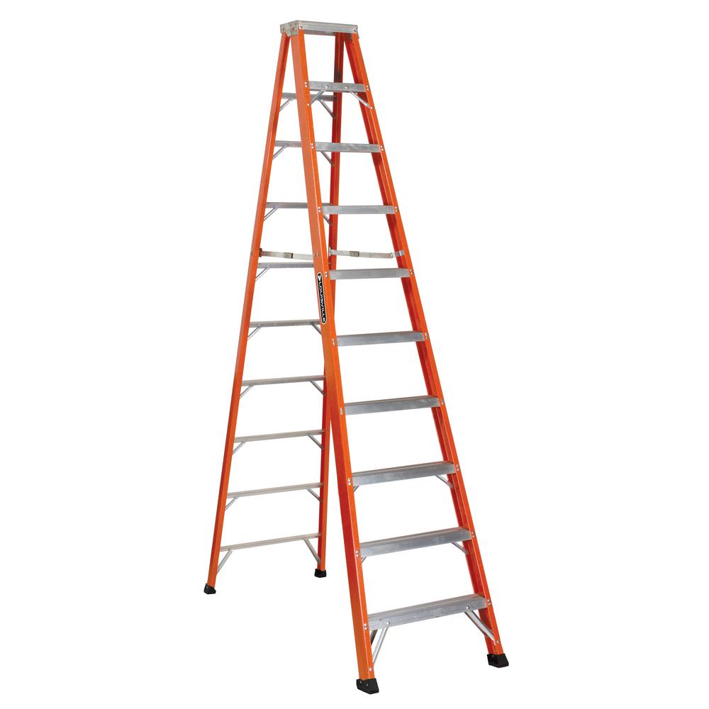 Louisville Ladder 10 ft. Fiberglass Step Ladder with 375 lbs. Load ...