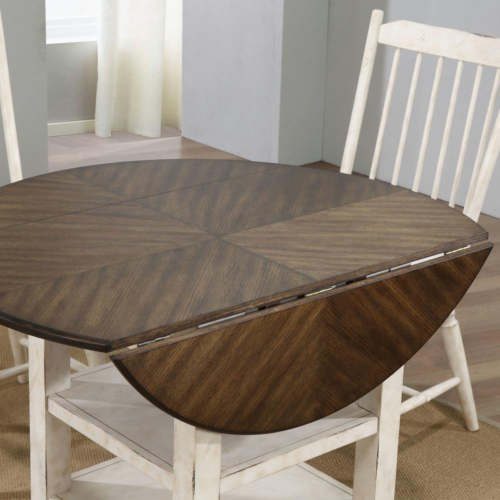 Dessie Antique White With Oak Round Dining Table Dessie Antique White With Oak Round Dining Table