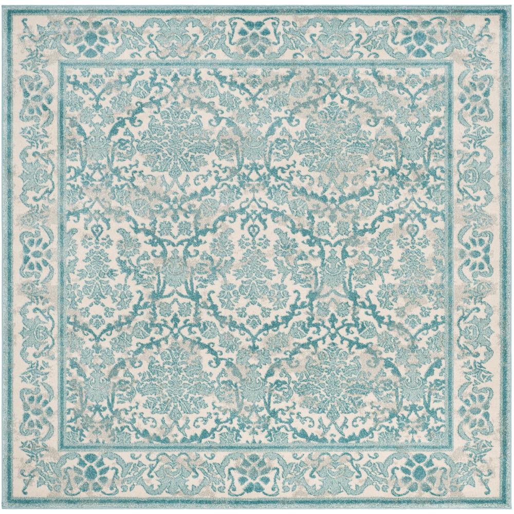 Square Jute Area Rugs The Home Depot Evoke Ivory Light Blue 7 Ft X Square Area Rug