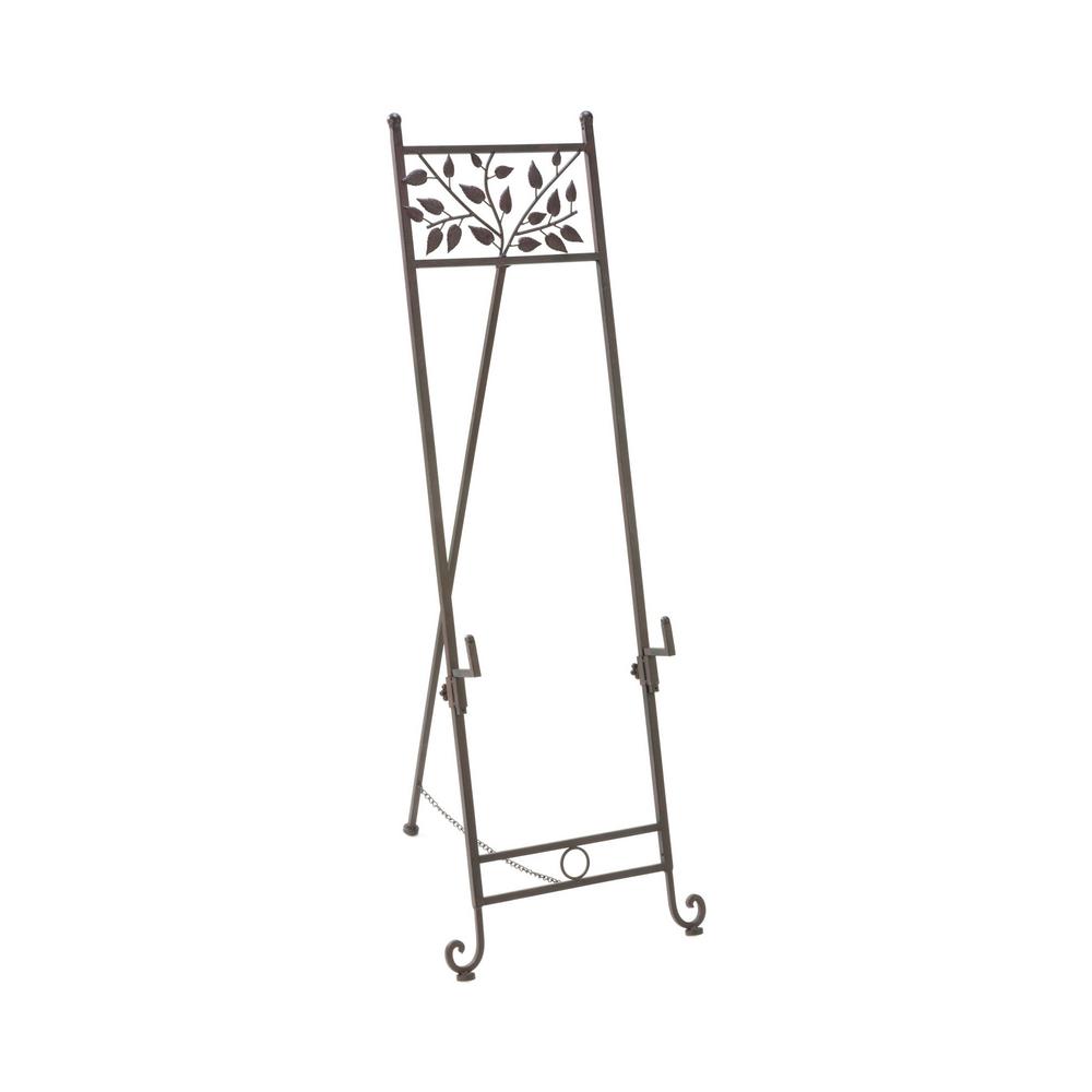 Floor Easel With Natural Accents And Adjustable Arms In Mahogany