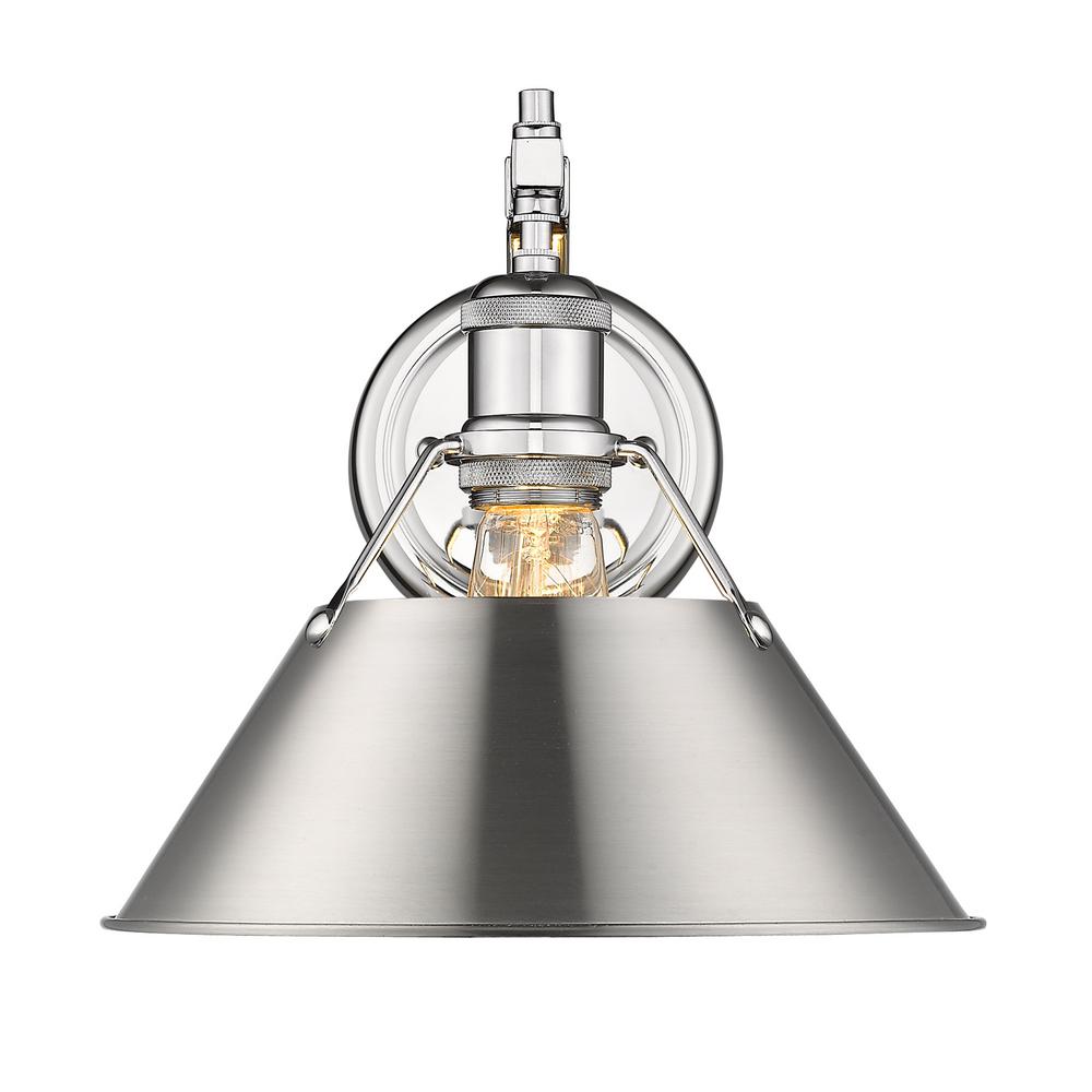 Golden Lighting Orwell Ch 1 Light Wall Sconce In Chrome With Lighting Orwell Ch 1 Light Wall Sconce