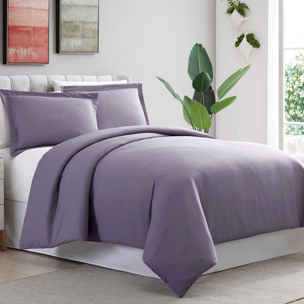 Amrapur Overseas 3 Piece Purple King Duvet Cover Set 3d100mfe Pur