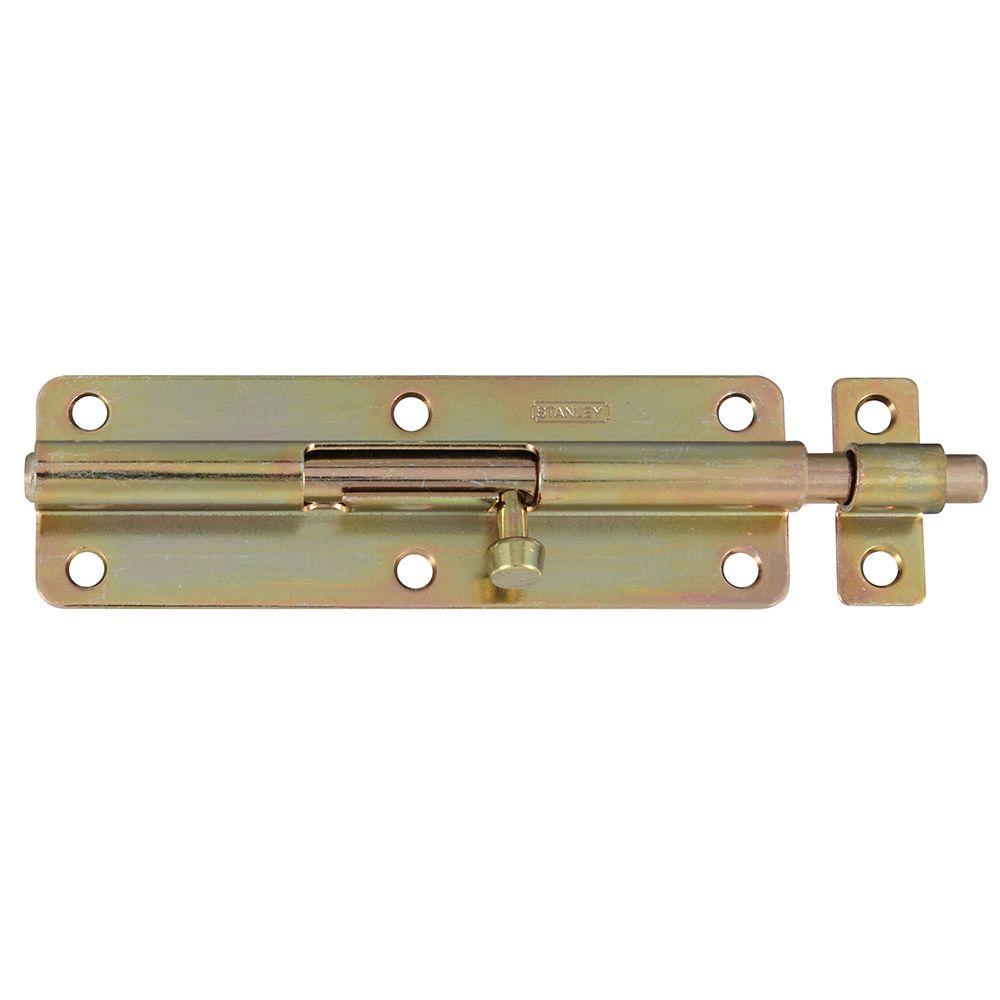 StanleyNational Hardware 6 in. Satin Brass Tone Barrel Bolt with Screw
