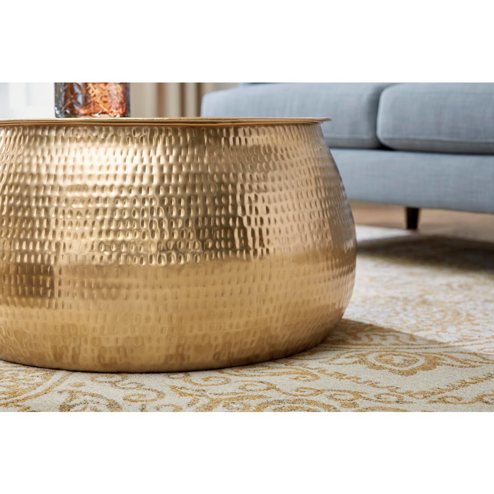 Home Decorators Collection Calluna Round Gold Metal Coffee Table
