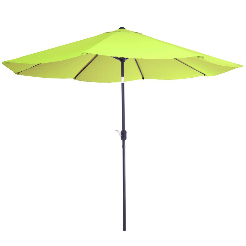 Pure Garden 10 ft. Aluminum Patio Umbrella with Auto Tilt in Lime Green