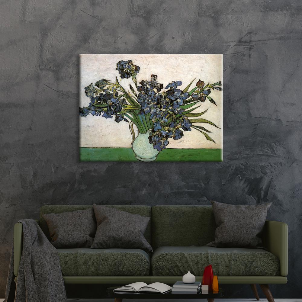 Artwall Vase With Purple Irises By Vincent Van Gogh Unframed