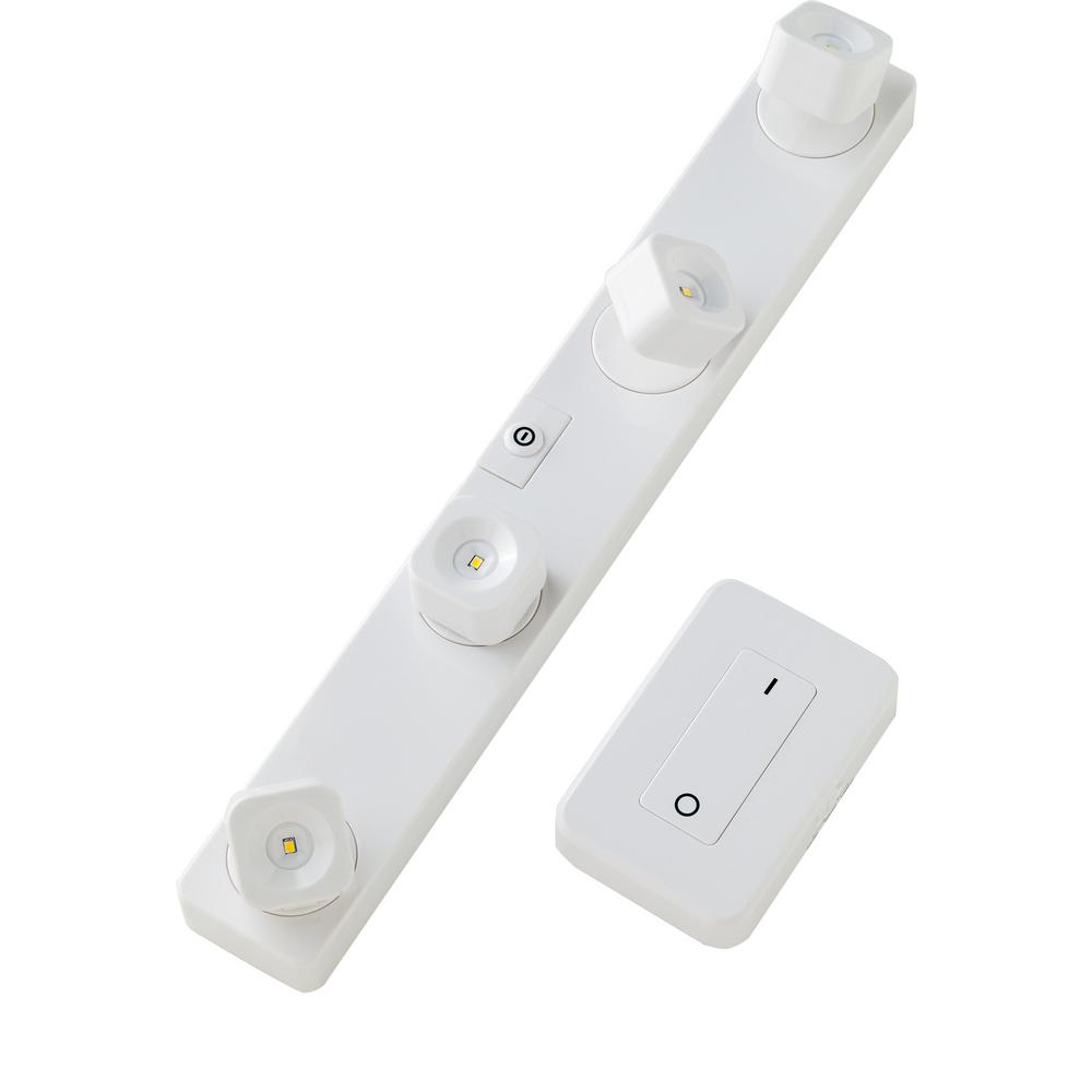 Battery Track Lighting The Home Depot White Wireless Rc Integrated Led Track Lighting Kit