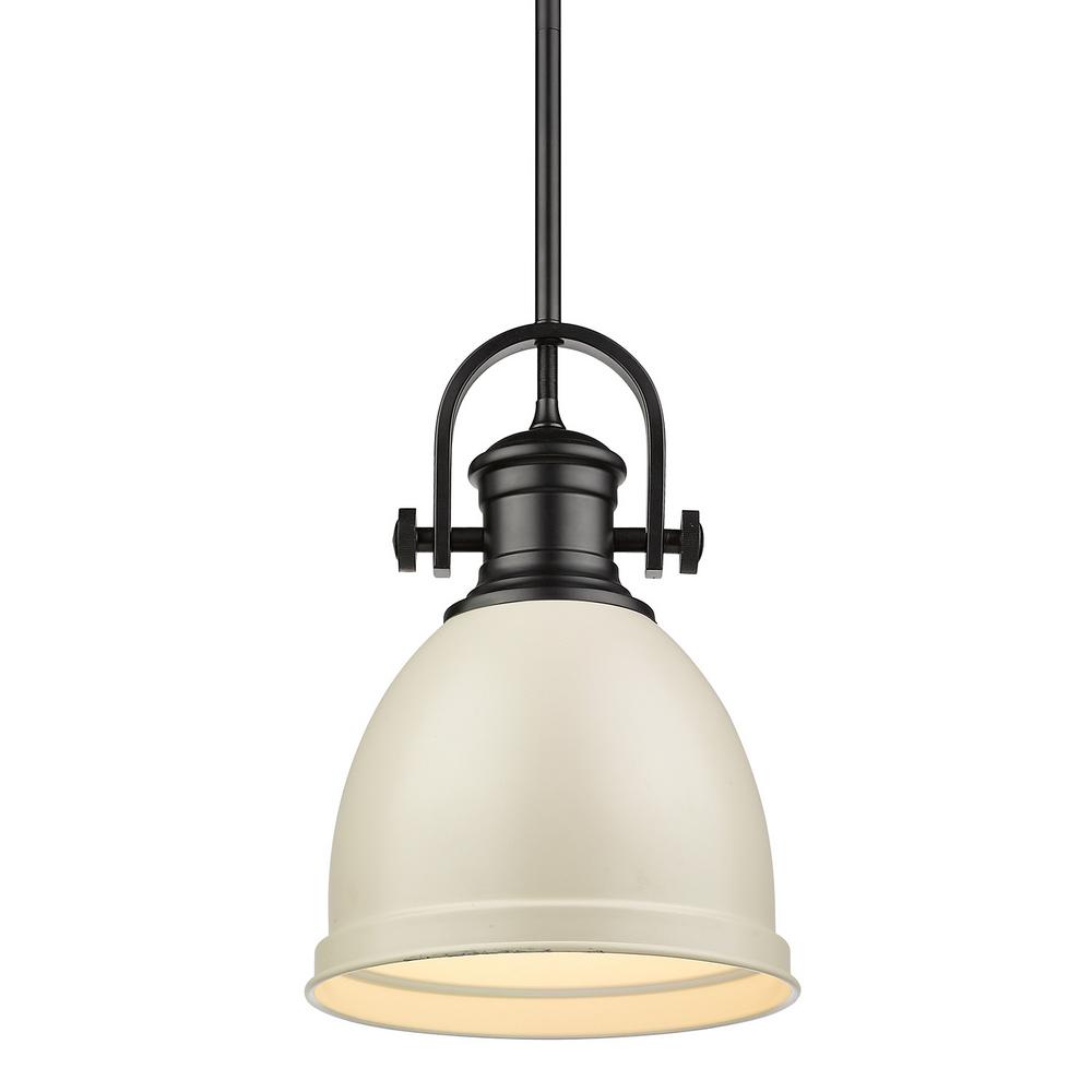 Golden Lighting Primed 1 Light Black With Shade Small Golden Lighting Primed 1 Light Black