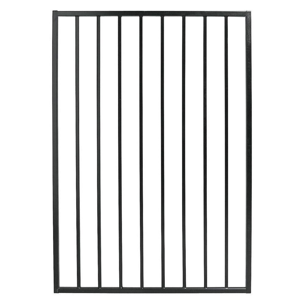 US Door and Fence Pro Series 3.25 ft. x 4.8 ft. Black Steel Fence Gate