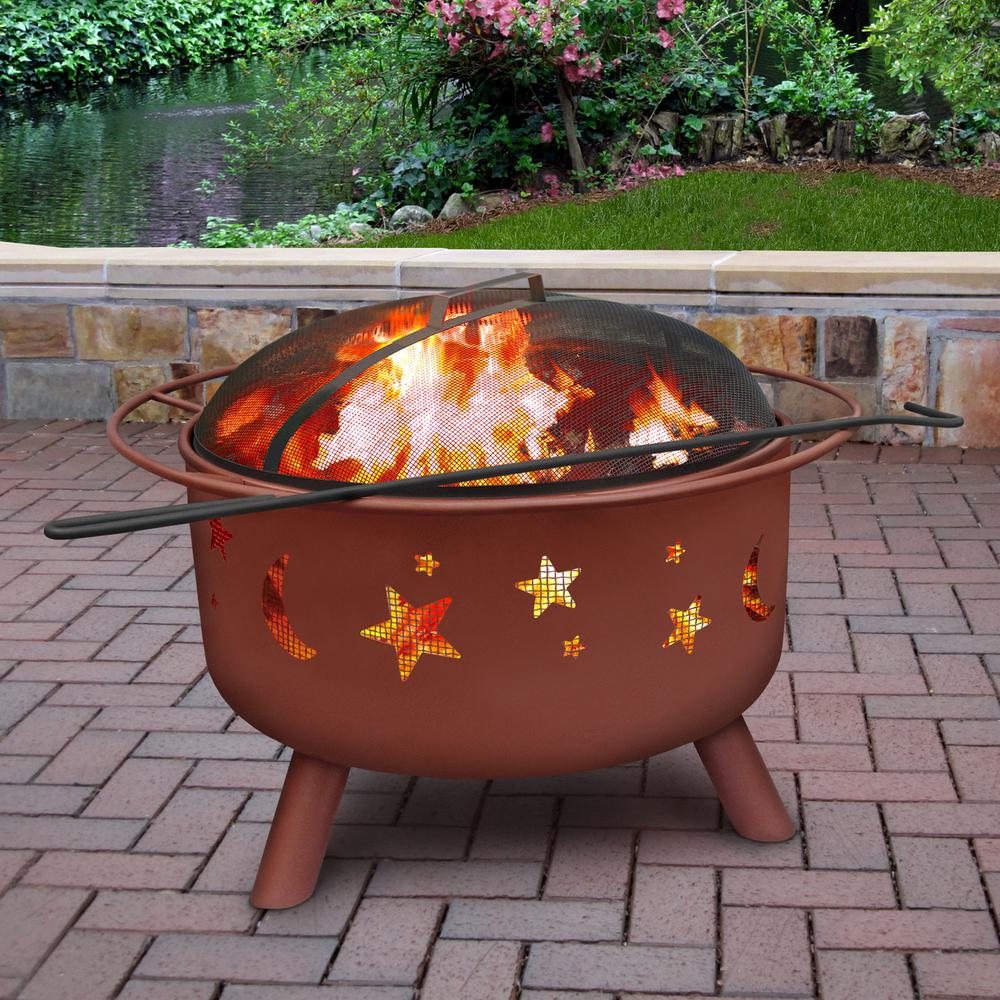 Landmann 24 In Big Sky Stars And Moons Fire Pit In Georgia Clay