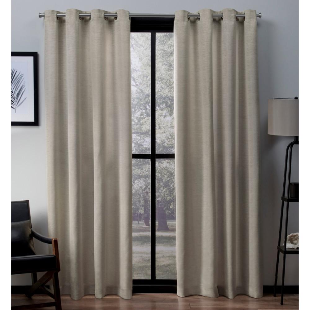 Virenze 54 In W X 96 L Faux Silk Grommet Top Curtain Panel Virenze 54 In W X 96 L Faux Silk Grommet Top Curtain Panel Taupe 2 Panels Eh7969 06 96g The Home Depot