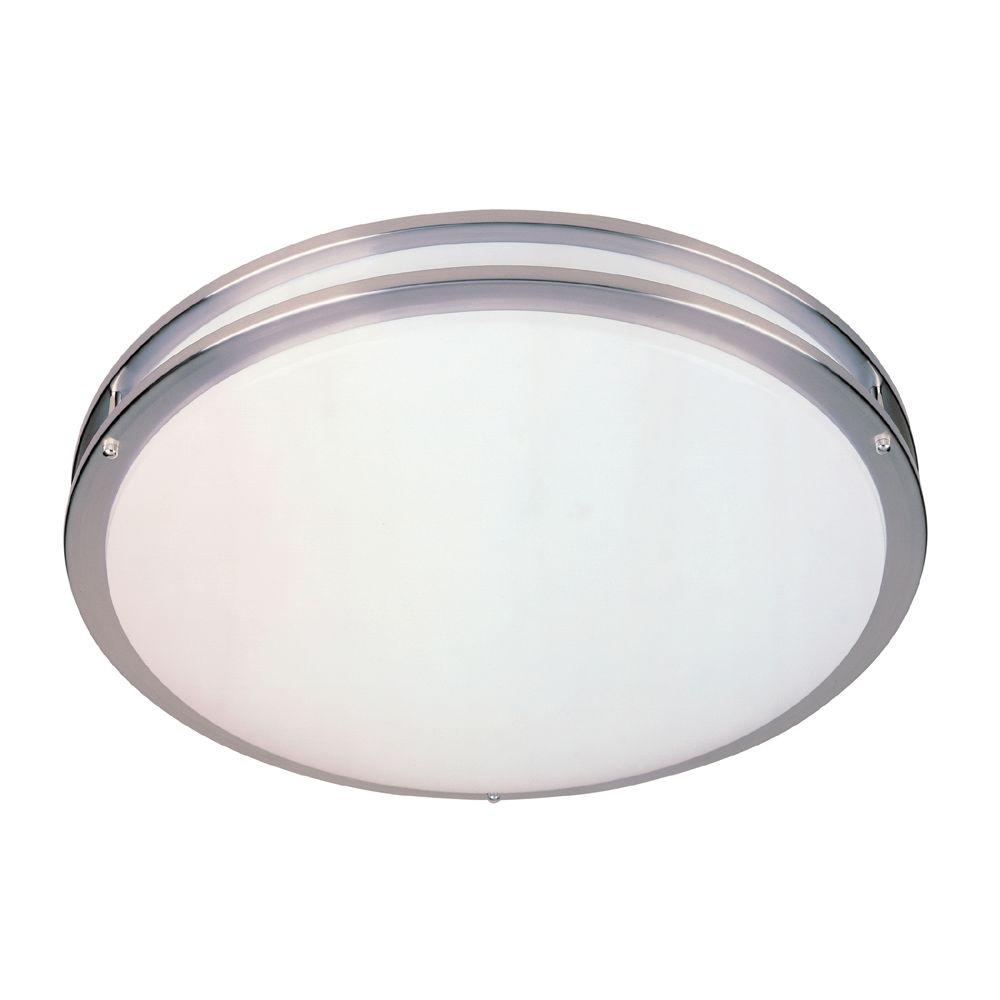 Designers Fountain Round Fluorescent 2Light Satin Nickel Interior