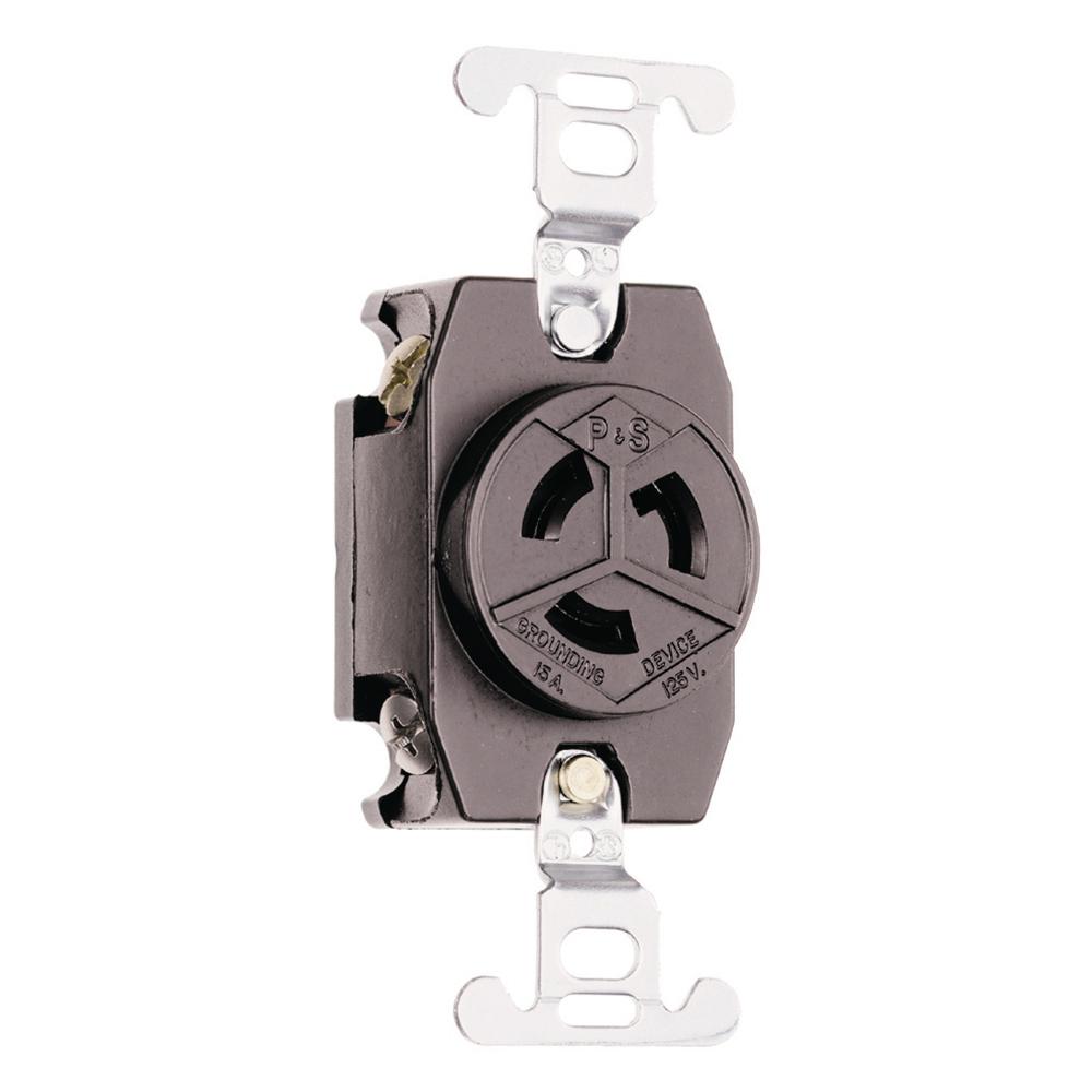 Turnlok 15 Amp Locking Receptacle, Black4710 The Home Depot