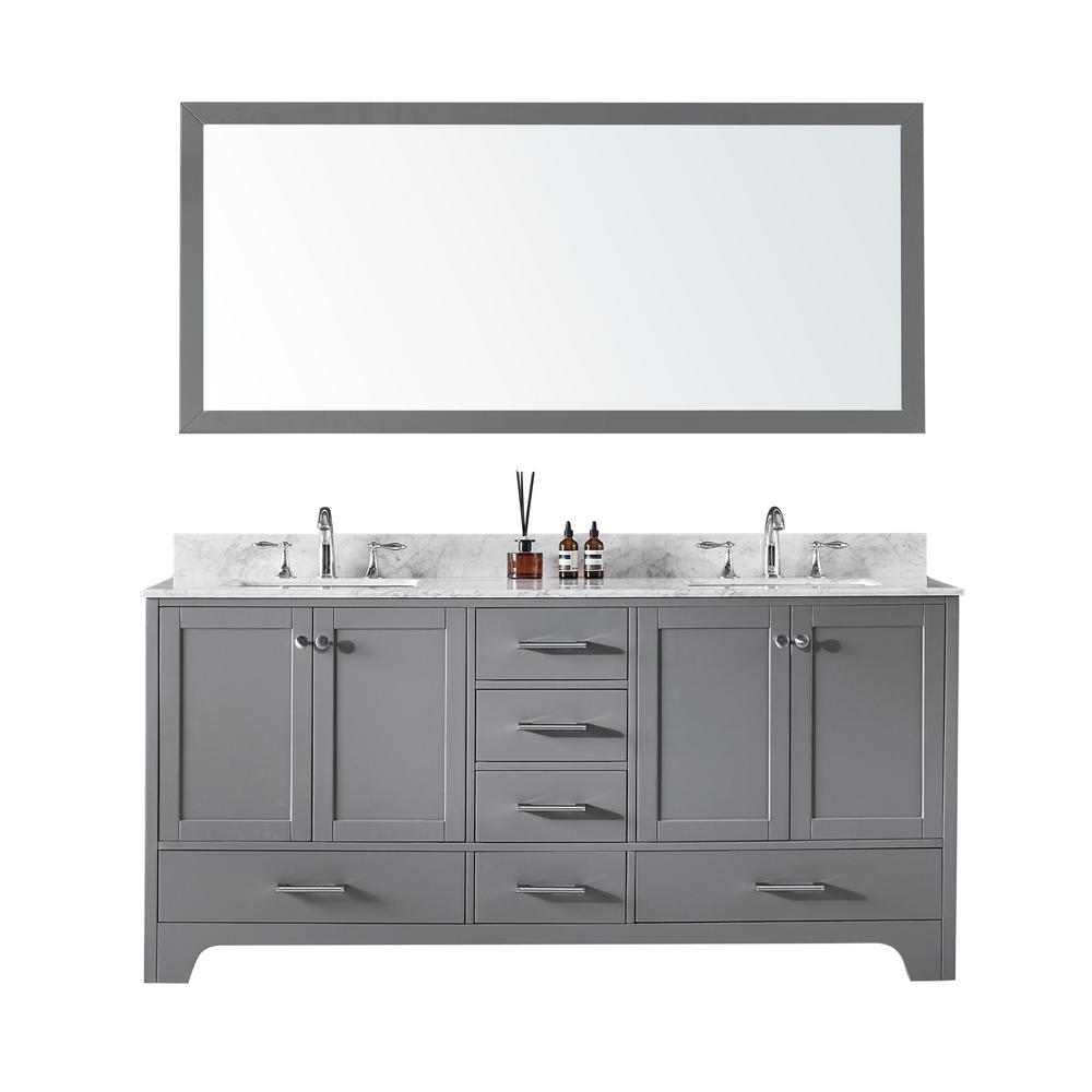 Exclusive Heritage 72 in. Double Sink Bathroom Vanity in Taupe Grey