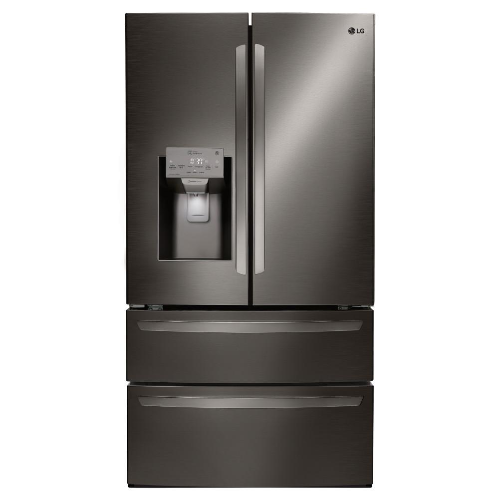 LG Electronics 27.8 cu. ft. 4-Door French Door Smart Refrigerator with 2 Freezer Drawers and Wi-Fi Enabled in Black Stainless Steel, PrintProof Black was $3099.0 now $2098.0 (32.0% off)