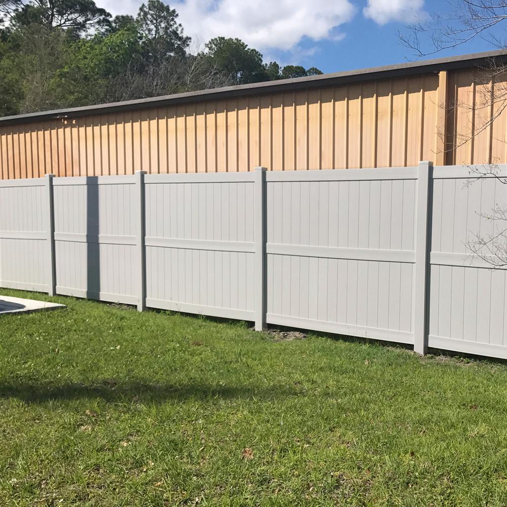 Weatherables Augusta 7 Ft H X 8 Ft W Tan Vinyl Privacy Fence Panel Kit Ptpr 3r 7x8 The Home Depot